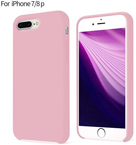 CANI iPhone 8 Plus Case, iPhone 7 Cover Anti Scratch Cover Gel Rubber Case with Soft Microfiber Cloth Lining for iPhone 7/8 Plus Pink