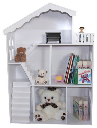 Liberty House Toys Dollhouse Bookcase with Balcony (White)