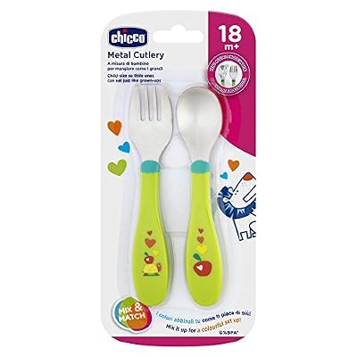 Chicco Mes Premiers Couvert Bout en Inox 18+ Mois x 2