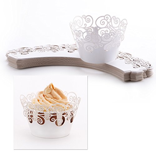 *Versand aus Deutschland* 50 Tlg. Kuchen Cupcake Wrapper Verpackung Dekoration Muffin Hülle Wave Motive für Hochzeit Party Cupcake Dekoration Muffinförmchen Neu - 5