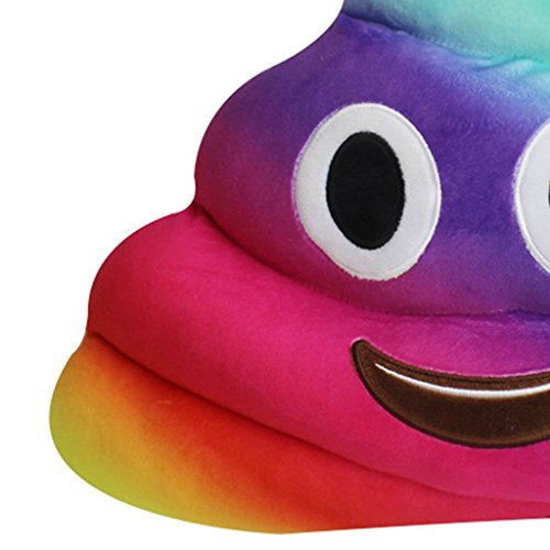 Regenbogen Emoji Kissen Plüsche Dekokissen,20cm Durchmesser - 6