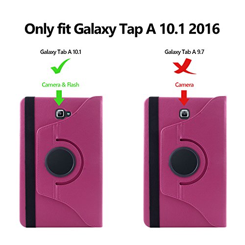SAVFY Samsung Galaxy Tab A 10.1 Hülle (2016) T580N/ T585N 360 Grad Drehung Case Schutzhülle Tasche mit Ständerfunktion inkl. Eingabestift und Schutzfolie, pink - 6