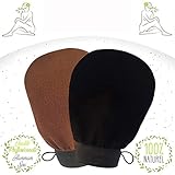 Gant de toilette Exfoliant Kessa-Nouméro-Noir, idéal pour un gommage du corps et visage-Exfoliation naturel-Nettoie et purifie la peau en profondeur-Gant de toilette Hammam et Spa-Marque Française