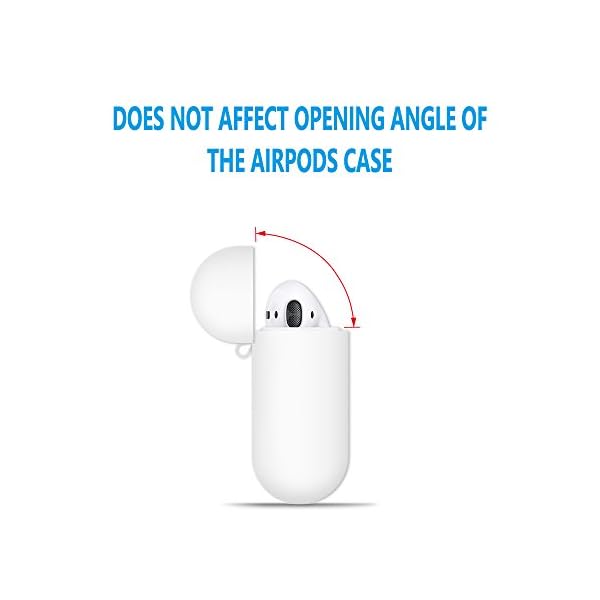 Case Protective, funda de piel de silicona FRTMA con correa deportiva para Apple AirPods, blanco marfil - Imagen 4