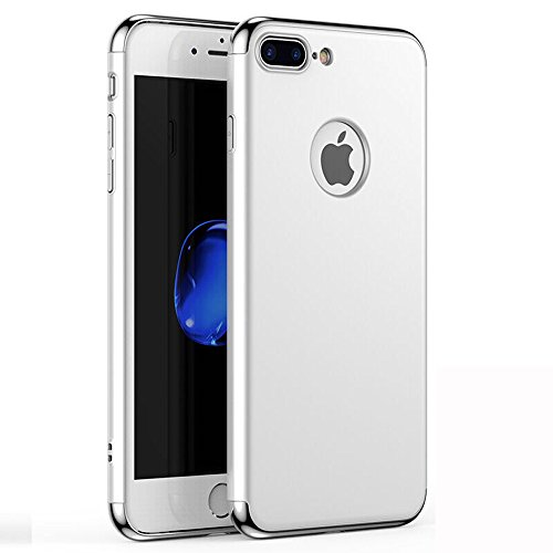 WYBAN Ultra delgado y ligero superficie lisa Funda Case Cover PC protecci  n  3 en 1 a prueba de golpes funda para protectora de parachoques trasero Apple iPhone 7plus m  vil   Iphone7plus  Plata 