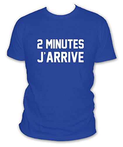 Book's Cover ofLabricot blanc  T shirt 2 mn jarrive  Couleur Bleu roi  Taille XL