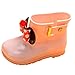 Produktbild Igemy Kinder Schmetterling Regen Schuhe Unisex Baby Jungen Mädchen Bowknot Dot Wasserdichte Student Stiefel (24 EU, Rosa)