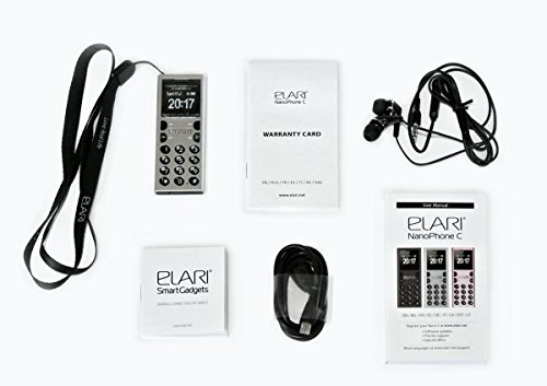 Elari NanoPhone C Mini Telefono GSM 850/900/1800/1900 Sincronizzazione Bluetooth Sync con Smartphone (iOS, Android), Lettore MP3, MicroSIM, MicroSD 32Mb, Radio FM, Registratore vocale