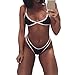 Produktbild Damen Bikini-Set Internet Push Up BH Gepolsterte Dreieck Top Bikini Set Badeanzug (XL, schwarz)