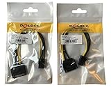 Kabellänge: 21 cm DeLock SATA 15pin -> 6pin PCI Express 0.21m (2er Pack)