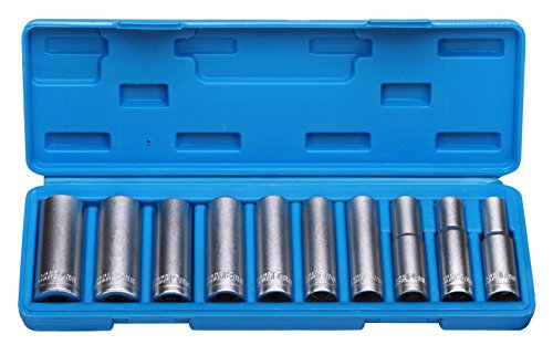 10 Nüsse Steckschlüssel LANG-Nuss 1/2",10-24 mm