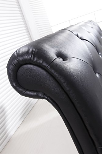 Designer Bett BAROCK MODERN #78 Doppelbett (140cm x 200cm, Schwarz) - 