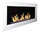 Produktbild Wand Bio-Ethanolkamin 900x400 mm glanz weiß + 1 Liter Bio Ethanol + Dekosteine