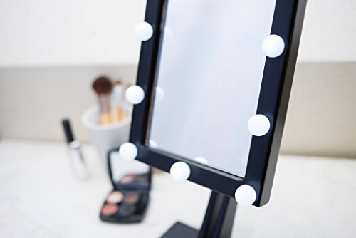 Badspiegel/Kosmetikspiegel/Badezimmerspiegel/Spiegelleuchte/badspiegel mit beleuchtung/Badspiegel beleuchtet/Makeup Spiegel mit Beleuchtung (Schwarz) - 5