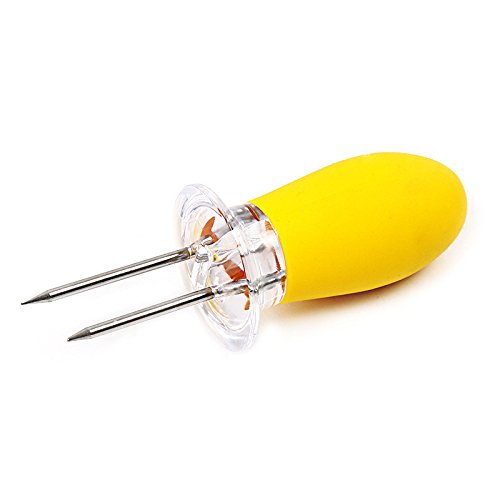 OUNONA Set von 12 Maiskolbenhalter Grillzubehör Edelstahl Nadel Schaschlikspieße Food Fruit Forks - 3