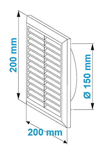 Lüftungsgitter Abschlussgitter Insektenschutz rund Ø 150 mm weiß ABS Gitter T27 - 2