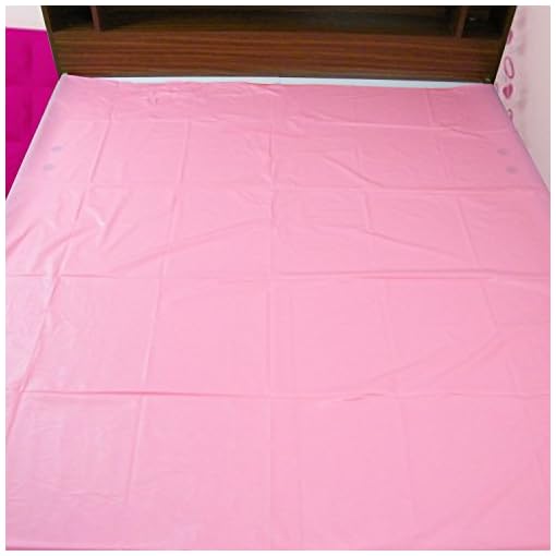 Nonibud Baby Waterproof Plastic Sheet Double Bed King Size/Baby Adult Waterproof Protection Sheet for Mattress (7.5 x 6.5 feet)- Pink - Image 4