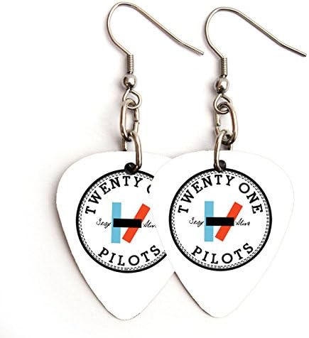 21 PILOTS 21PILOTS Guitar pick plectrum Jewellery &amp; Accessories full colour #5(Earrings - Stainless steel)