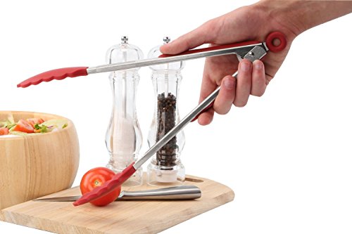 Bekith grillzangen Grillzange Edelstahl Hitzebeständige Küche Gourmetzange aus 100% Lebensmittelqualität Silikon - 3