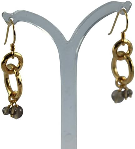 gold on silver loop earrings