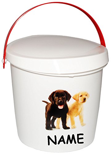 Preisvergleich Produktbild Futterdose / Futterbox - " süßer Hund " - incl. Name - für Tierfutter - Hundefutter - 2 Liter - Vorratsdose / Aufbewahrungsbox - aus Kunststoff / Dose - Kiste mit Deckel und Tragegriff - Box & Kiste - Haustiere - Hunde Welpen - Tierfutterdose - Trockenfutter / Behälter - Plastikdose - Aufbewahrung - Hundespielzeug