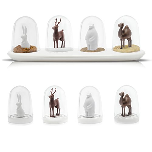 VENKON – 4er Set Gewürzstreuer „Animal Quartette“ Streuer für Salz, Pfeffer, Gewürze und Kräuter der Saison - 2