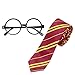 Produktbild CODIRATO Harry Potter Brille Harry Potter Tie Krawatte, Harry Potter Kostüm Zubehör für Junge und Mädchen am Halloween, Party