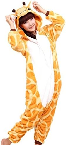 iKneu Costume Cosplay Homewear Lounge Wear Kigurumi Onesie Pajamas Jumpsuit (L For height:65"-68.8", Giraffe)
