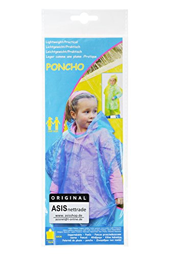 Preisvergleich Produktbild Regenponcho für Kinder Rot - 4 Stück