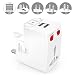 Produktbild MoKo Universal Reiseadapter - All-in-One US / EU / UK / AU Reisestecker AC Power Wall Charger Konverter Stecker Adapter mit 2 USB Ports 2.1A für Smartphone, iPhone, iPad, MP3 Player, Tablet, Weiß