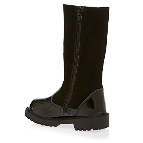Chipmunks Seattle Black Suede & Patent Leather Knee High Boot (8, Black)
