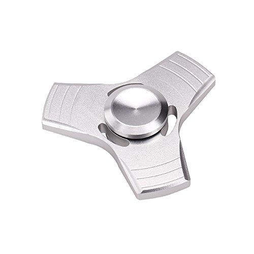 Gangxun  Tri Fidget Hand EDC Finger Spinner Toy Stress Reducer with High Performance Bearing For ADD, ADHD, Anxiety, and Adult Children (silver)