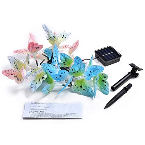 Preisvergleich Produktbild Schmetterling Garten Licht,Wawer Solarbetriebene 12LED Schmetterling Fairy String Licht Lampe Outdoor Garten Lichter Dekoration