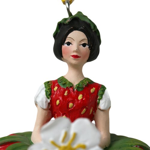 Erdbeer Blumen Mädchen zum Hängen Flower Fairy Figur Dekofigur – Rosemarie Schulz Heidelberg - 2