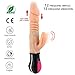 Produktbild MEROURII Realistischer Dildo Vibrator für Sie mit 12 Impuls Modus, Handheld Heizung Massager 3-5mm Einziehbare Vibration Klitoris G punkt Stimulation Rabbit Vibrator Sexspielzeug, Wasserdicht Silikon