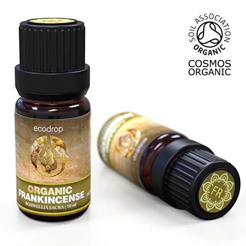 Aceite esencial de incienso, certificado orgánico, 100% puro, mejor grado terapéutico para aromaterapia, masajes, difusores y baño, 10 ml, libro electrónico incluido (Boswellia Serrata)