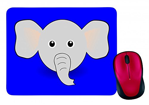 Mauspad "ELEFANT- STAMM- TIER- AFRIKA- CARTOON- NIEDLICH- OHREN- DUMBO- COMIC- GRAU" in Blau | Mousepad - Mausmatte - Computer Pad - Mauspad mit Motiv