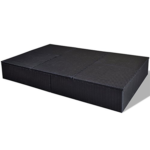 vidaXL Poly Rattan Sonnenliege Doppelliege Gartenliege Gartenmöbel Gartengarnitur Sofa - 5