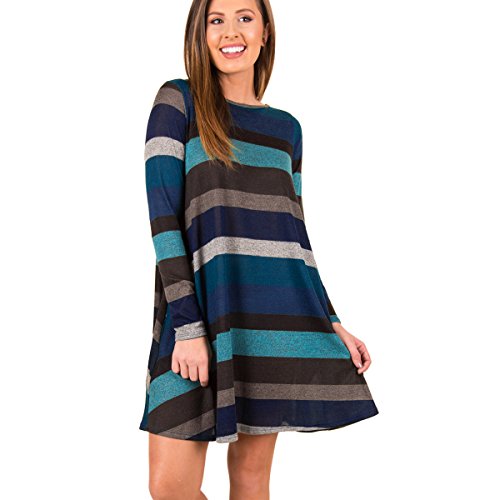 Womens Long Sleeve Pocket Casual Loose Stripe Knit T Shirt | Desertcart  Cayman Islands