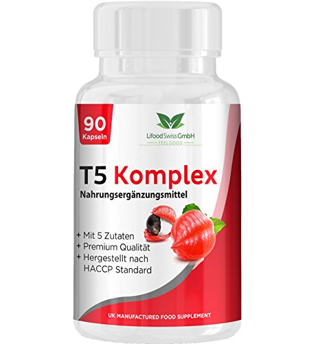 Preisvergleich Produktbild T5 Komplex, Gewichtsreduktion Appetitzügler Nahrungsergänzungsmittel 90 Kapseln