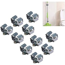 Wohlstand 10pcs Mop et support de rangement balai titulaire Wall Mount organisateur Over porte cintre Rack,MOP et balai support mur monté jardin stockage en Rack (Gris)