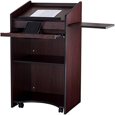 Oklahoma Sound 600-MY Aristocrat Floor Lectern, 25" Width x 46" Height x 20" Depth, Non Sound, Mahogany