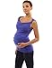 PattyBoutik Mama Twisted Cowl Neck Camisole Tank Sleeveless Tunic Casual Maternity Top (Blue 8/10)