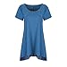 Produktbild Damen Blusen Rosennie Frauen Kurzarm V-Ausschnitt Solid Lace Shirt Beiläufige Lose Kurzarm Pullover Tops T-Shirt Sommer Oberteil Solid Hemd Casual T-Shirt Slim Fit Net Garn Tuniken (2XL, Blau)