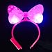 Price comparison product image WTB Light Up Bow Ties LED Flashing Blinking Big Micky Hair Bows Hair Band Headband Halloween Fancy Party Ball (Pink)