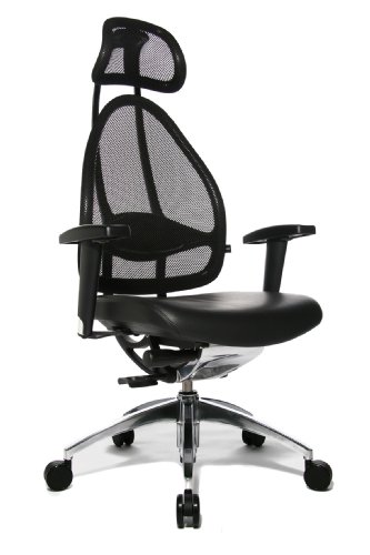 Topstar Open Art 10 Design Swivel Chair with Breathable Mesh Backrest - Black