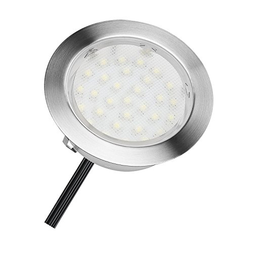 QACA LED Einbauleuchten Bodeneinbaustrahler Außen Wasserdicht IP67 2,5W Ø80mm Treppenstufen Garten Terrasse - 5