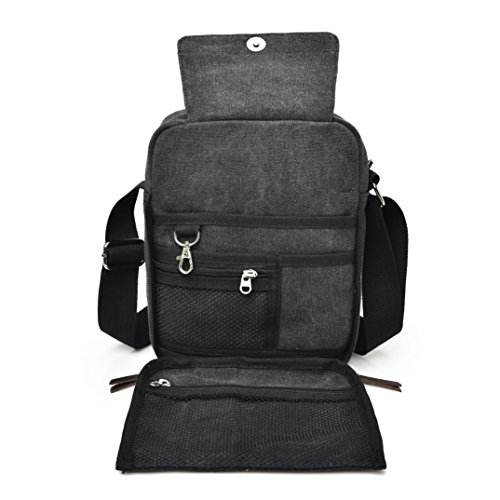 MeCool Herren Vintage Umhängetasche Messenger Schultaschen Canvas Retro Tasche für Reisetasche Sport Reisetaschen Militär Lässige Reisetasche Strandtasche Schultertasche - 3