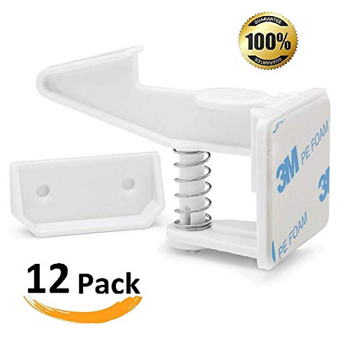 UWIME 12 Unidades de cerraduras de Seguridad para niños, cerraduras de Seguridad para Armario de bebé, cajones, cerraduras para Armario de Cocina, cajones, Armario, armarios