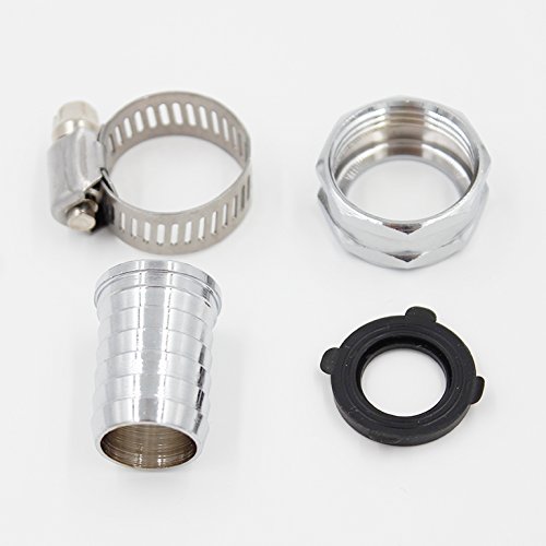 Geräteanschlussstück Wasserhahnanschluss mit 3/4″ IG Innengewinde Chrom/Messing 3/4″ Schlauchanschluss mit Schlauchschellen - 3